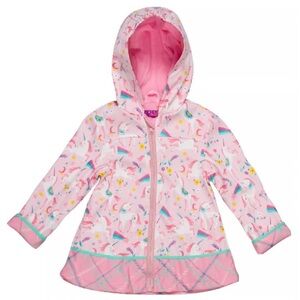 Stephen Joseph Cotton/Polyurethane Rain Coat Pink Unicorn 3T